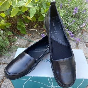 Black slip on loafers